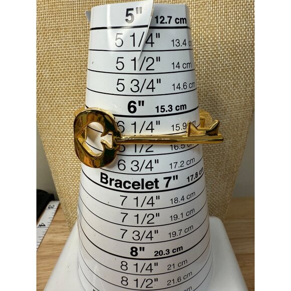 Kate Spade Gold Plated Heart Key Bangle Bracelet 6.75 Inch - Picture 13 of 15